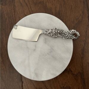Brand New Arthur Court Marble Cheese Cutting Plate With Knife